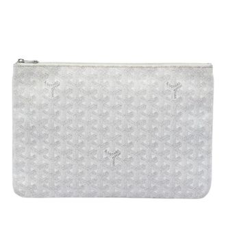 Goyard Pre-owned Senat MM Canvas Clutch - Dames - Pre-owned - Wit - Maat: ONE Size
