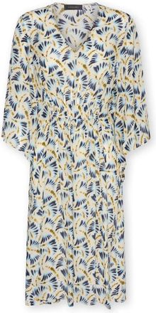 Elena Miro Jurk van bedrukte viscose - Dames - Korte kleedjes - Blauw - M - Kleedjes