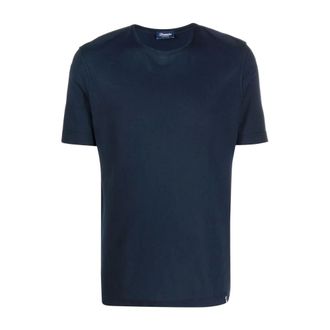 Drumohr T-Shirts, male, Blue, Size: M Crew neck T-shirt