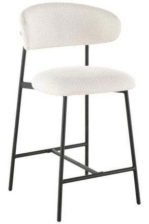 Livetastic Barhocker, Wei&szlig;, Holz, Metall, Textil, Pappel, Sperrholz, Rundrohr, 53x104x54 cm, Holzm&ouml;bel, Sitzgelegenheiten Holz, Barhocker Holz