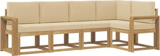 vidaXL Conjunto De Sof&aacute;s De Exterior 5 Uds. Y Beige Vidaxl