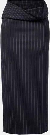 MUGLER Gonna a tubino in lana gessata