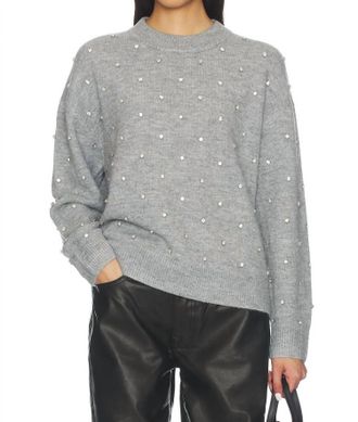 Pistola Denim Aura Long Sleeve Sweater In Charcoal Diamante