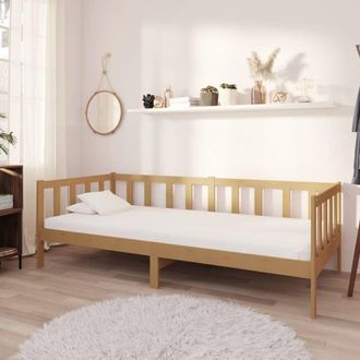 Les Tendances Les Tendances - Sof&aacute; Cama Y Colch&oacute;n Madera Pino Maciza Marr&oacute;n Miel 90x200 Cm Vidaxl