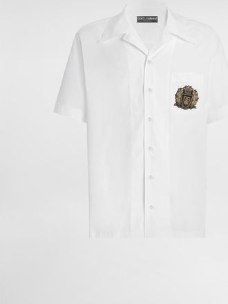 Dolce & Gabbana Hawaii Cotton Poplin Shirt - Man White 37
