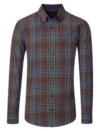 Casamoda Casa Moda overhemd katoen grijs print wijde fit