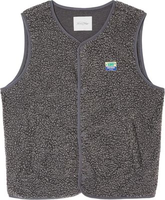 American Vintage Gilet Hoktown in shearling sintetico - Grigio