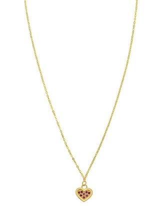 Italian Gold, Inc 14K Ruby Heart Necklace