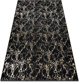 RugsX Rugsx - miro 11111.2106 washing carpet Marble, glamour anti-slip - black / gold black 200x290 cm