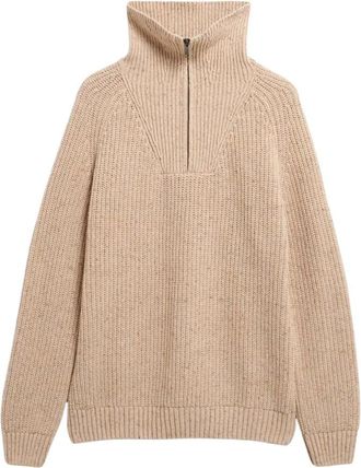 Armedangels Tweed Knit Troyer - Dames - Coltruien - Beige - S - Tweed - Truien & Vesten