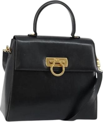 Ferragamo Pre-owned Leren Handtas - Dames - Vintage Handtas - Zwart - ONE Size - Leer - Vintage