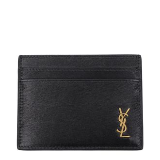 Saint Laurent Herrens Dokumentenhalter Leder Schwarz