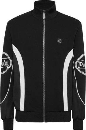 Philipp Plein Jersey Jogging Jacket LS Racing Club - Heren - Vesten met rits - Zwart - 5XL - Katoen - Hoodies & sweatvesten