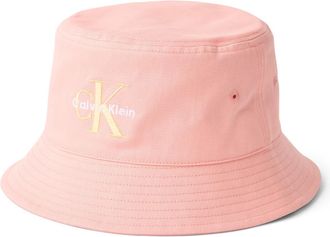 Calvin Klein Jeans Fischerhut CALVIN KLEIN JEANS MONOLOGO EMBROIDERY BUCKET HAT, Damen, orange (powder orange), Web, Baumwolle, unifarben, H&uuml;te Fischerhut