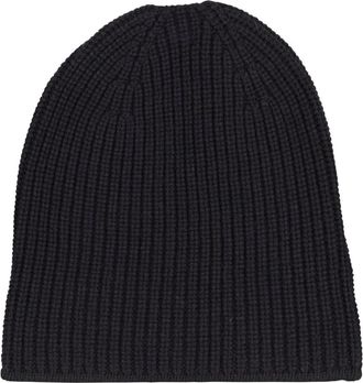 Zanieri Geribbelde Gebreide Muts - Heren - Hoeden - Blauw - ONE Size - Kasjmier - Accessoires