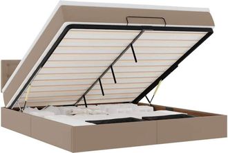 vidaXL Estructura Cama Otomana Colch&oacute;n Cappucino Cuero Sint&eacute;tico Vidaxl