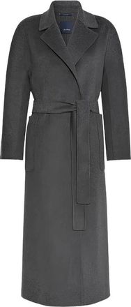 Max Mara Lange wollen dubbele jas - Dames - Jas met riem - Grijs - 2XS - Wol - Jassen