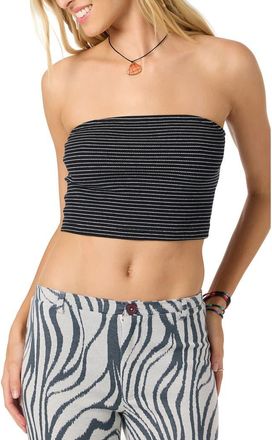 O'Neill Adeline Stripe Tube Top in Black at Nordstrom, Size Xx-Large