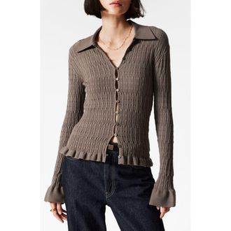 & Other Stories Flared Sleeve Cardigan in Mole Dark at Nordstrom Rack, Size Large