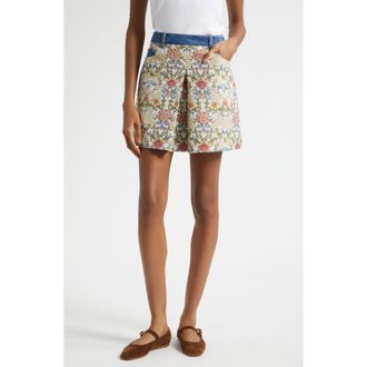 Cinq &agrave; Sept Kaiya Floral Tapestry Miniskirt in Cream Multi at Nordstrom, Size 10