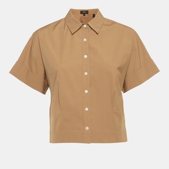 Theory Beige Cotton Short Sleeve Shirt
