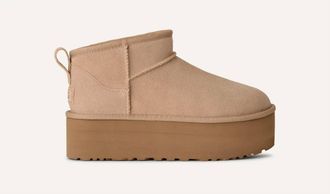 UGG Womens Classic Ultra Mini Platform Boot In Sand