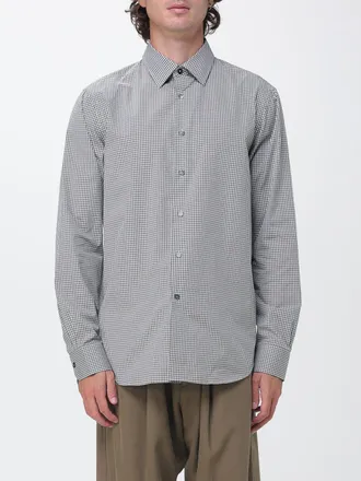 Paul Smith Camicia a maniche lunghe in cotone con motivo Vichy e collo francese