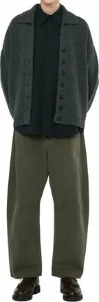 7115 By Szeki Chunky Collared Recycled Wool Cardigan In Gray