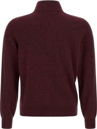 Brunello Cucinelli Half-Zip Cashmere Sweater - Burgundy