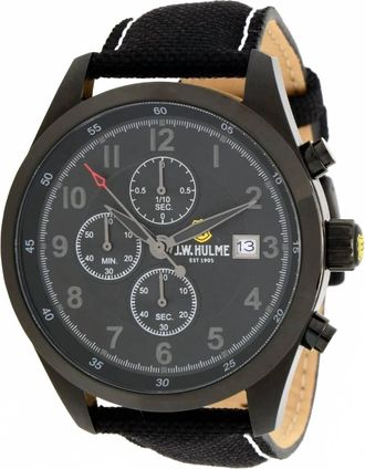 J.W. Hulme Co. Mens Quartz Chronograph Nylon Strap Watch In Black/black