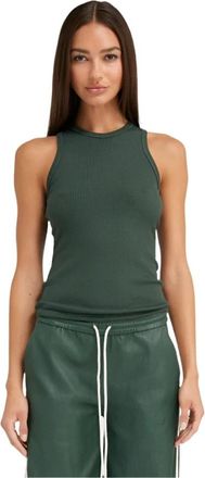 SPRWMN Rib Racer Tank - Dames - Tops zonder mouwen - Groen - XL - Spandex - Tops