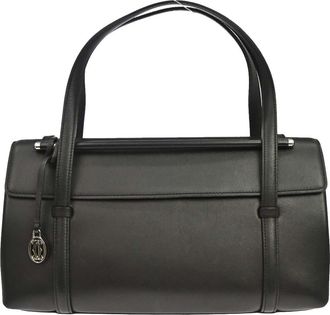 Cartier Cabochon Leather Black Leather Handbag (Pre-Owned)