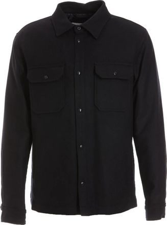 Woolrich Alaskan Gewatteerd Overshirt - Heren - Casual Overhemden - Blauw - 2XL - Wol - Overhemden