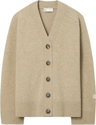 Tory Burch button cardigan - women - Wool - S - Neutrals