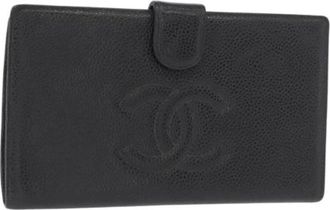 Chanel Pre-owned Wallets, female, Black, Size: ONE SIZE Pre-owned Leather Wallet