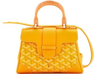 Goyard Saigon Top Handle Bag Coated Canvas with Leather Mini