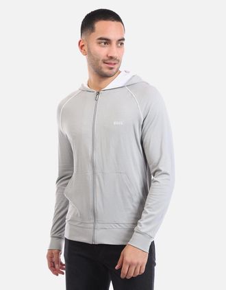 HUGO BOSS Mens Mix&Match Loungewear Zip Up Hoodie - Grey - Size: 44