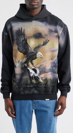 Represent Chrome Flight Graphic Hoodie in Stained Black at Nordstrom, Size Xx-Large