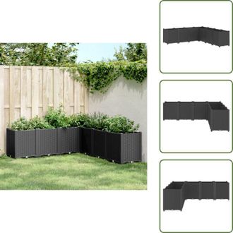 vidaXL Fioriera per piante rampicanti - vidaXL Fioriera da Giardino Nera 160x160x53 cm in PP - Fioriera modulare