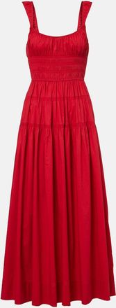 D&ocirc;en D&ocirc;en Clover shirred cotton poplin maxi dress