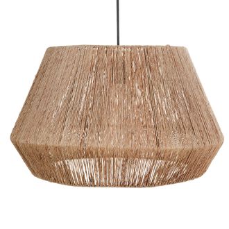Beliani Beliani - L&aacute;mpara Colgante Pantalla De Yute Base De Hierro Estilo Boho Natural Birau