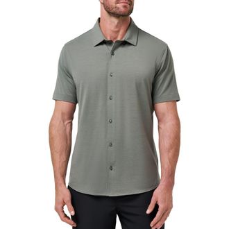 Travis Mathew The Heather Polo in Dark Olive at Nordstrom, Size Xx-Large