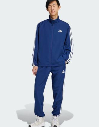 adidas Tuta sportiva blu scuro con 3 strisce
