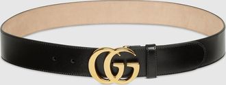 Gucci Flat Marmont Belt, Size Gucci 100, Black, Leather