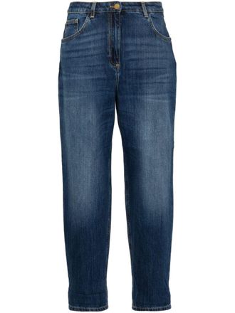 Elisabetta Franchi cropped boyfriend jeans - Blue