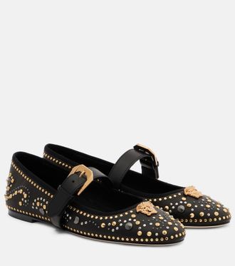 Versace La Medusa leather Mary Jane flats