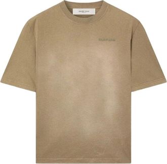 Golden Goose T-shirt met geborduurd logo - Heren - T-shirts - Beige - L - Katoen - Tops