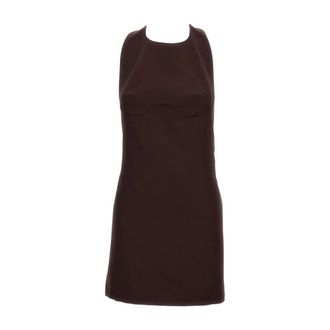 Elisabetta Franchi Duchesse Mini Dress - Dames - Korte kleedjes - Bruin - L - Polyester - Kleedjes
