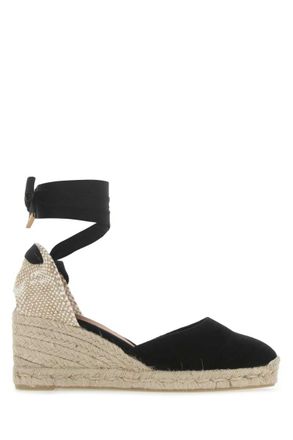Castaner Black Lace Up Espadrilles