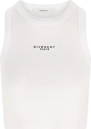 Givenchy Cropped Tank Top - Dames - Tops zonder mouwen - Wit - S - Katoen - Tops